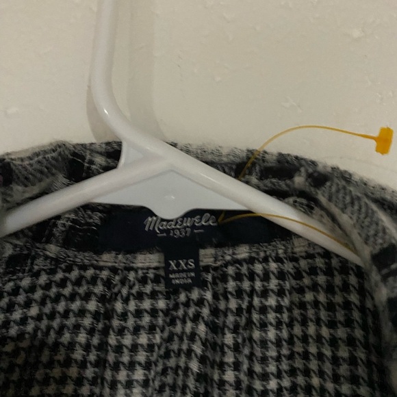 Madewell Checkered Long Sleeve Dress in Black and White - Picture 3 of 3